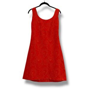 Anthropologie What Comes Around Goes Around Red Textured Mini Dress 4